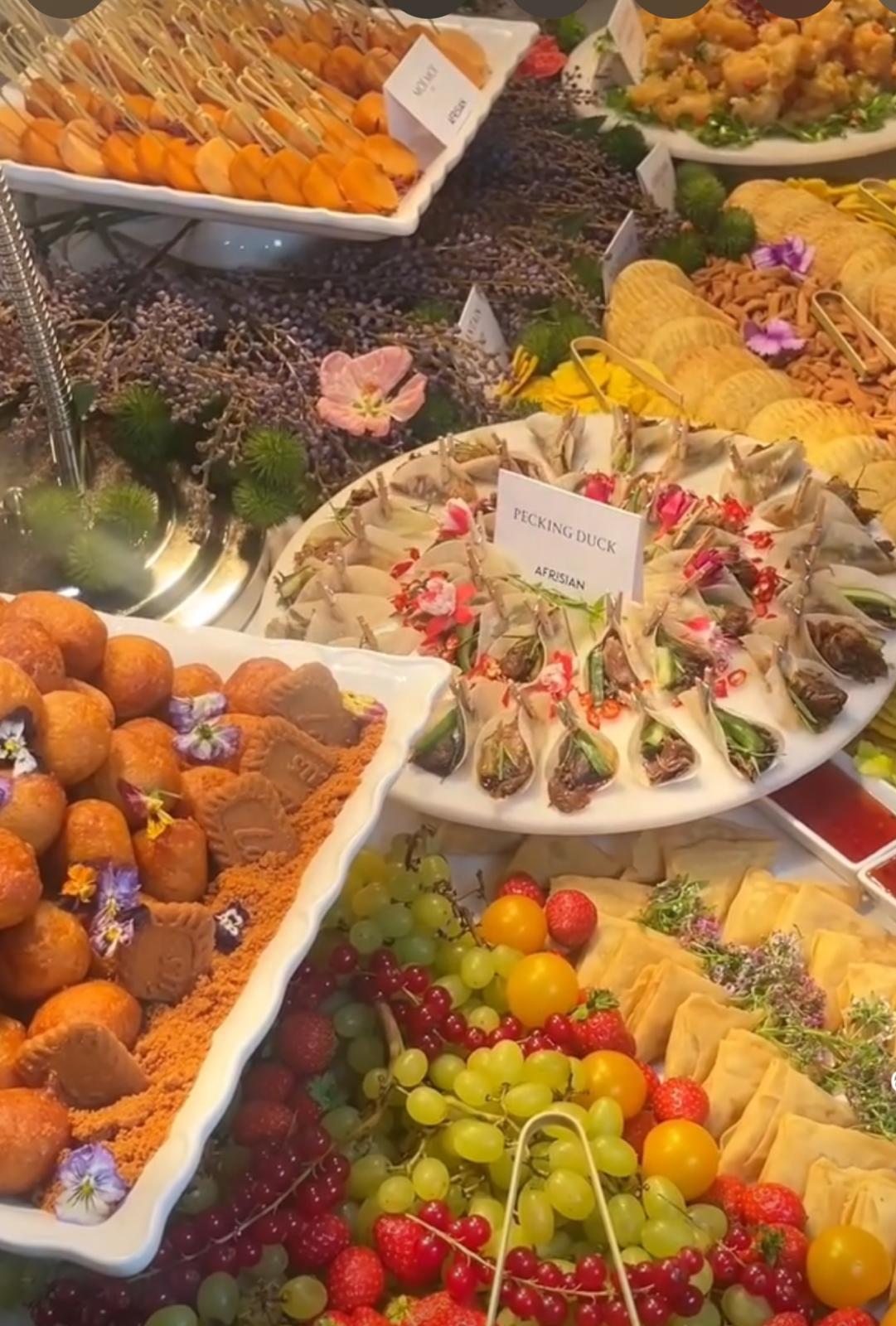 Catering platters with peking duck